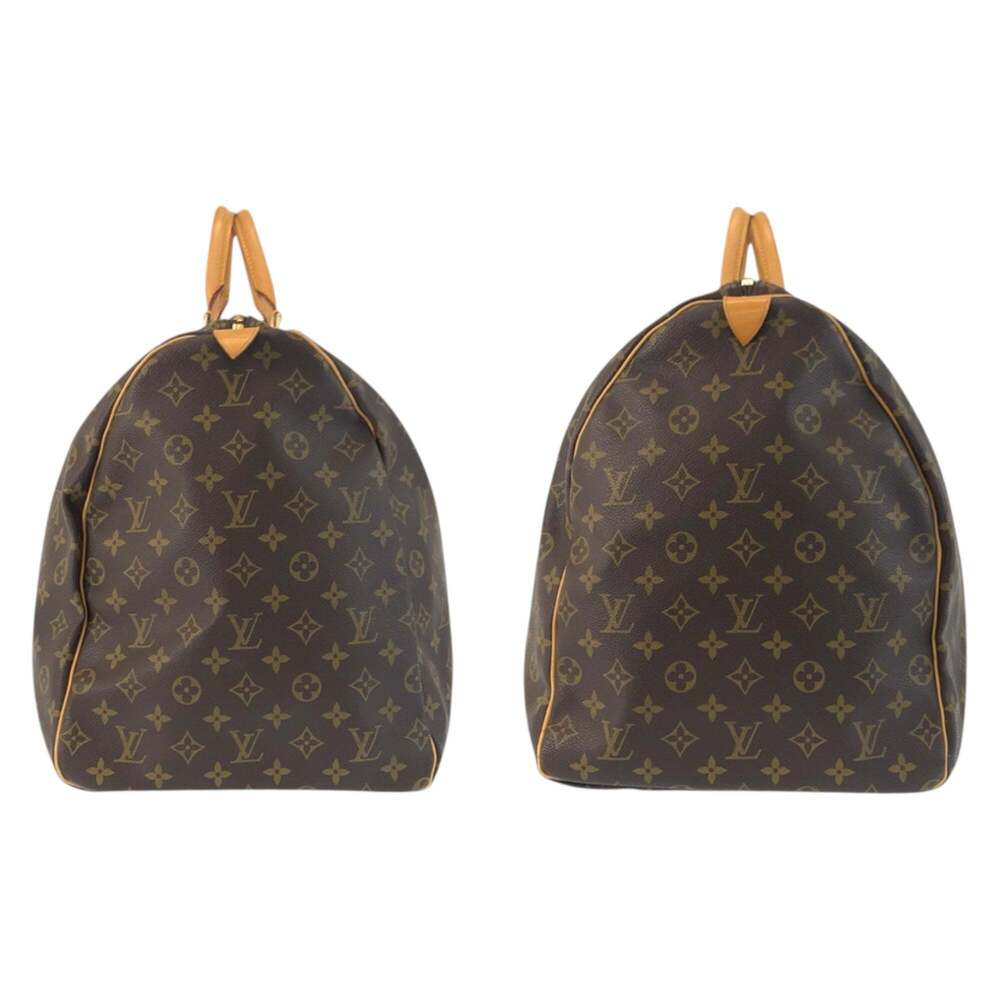 LOUIS VUITTON Authentic Brown Monogram Leather Keepall 60 Boston Bag - Picture 8 of 10
